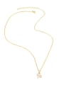 thumb Brass Cubic Zirconia Boy Cute Letter  Pendant Necklace 3