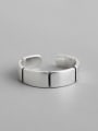 thumb 925 Sterling Silver Smooth Geometric Minimalist Band Ring 4