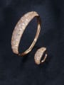 thumb Brass Cubic Zirconia Luxury Geometric  Ring and Bangle Set 0