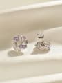 thumb 925 Sterling Silver Cubic Zirconia Geometric Dainty Cluster Earring 2