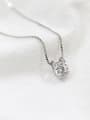 thumb S925 Sterling Silver personalized single diamond necklace 3
