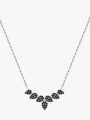 thumb 925 Sterling Silver Cubic Zirconia Leaf Minimalist Necklace 0