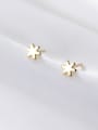 thumb 925 Sterling Silver Smooth Star Minimalist Stud Earring 0