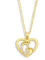 thumb Brass Cubic Zirconia Heart Minimalist Letter Pendant Necklace 0
