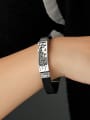 thumb Stainless steel Silicone Geometric Hip Hop Wristband Bracelet 1