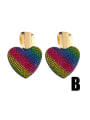 thumb Brass Rhinestone Heart Bohemia Cluster Earring 3