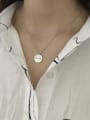 thumb 925 sterling silver simple fashion round letter necklace 1