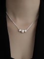 thumb 925 Sterling Silver Round  Bead Minimalist Multi Strand Necklace 1