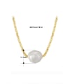 thumb 925 Sterling Silver Freshwater Pearl Geometric Minimalist Necklace 3