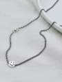 thumb Vintage Sterling Silver With Gun Plated Simplistic Smiley Power Necklaces 2