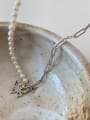 thumb 925 Sterling Silver Vintage Butterfly  Asymmetric Chain  Necklace 0