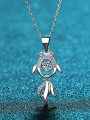 thumb 925 Sterling Silver  0.3ct Moissanite   Dainty Fish Pendant Necklace 0