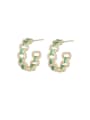 thumb Brass Cubic Zirconia Geometric Luxury Stud Earring 1