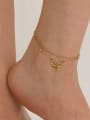 thumb Brass Bowknot Minimalist Multi-layer chain Anklet 1