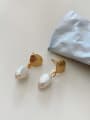 thumb 925 Sterling SilverVintage Shell   Freshwater Pearl  Drop Earring 2