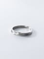 thumb 925 Sterling Silver Round Minimalist Couple Ring 4