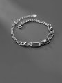 thumb 925 Sterling Silver Irregular Vintage Link Bracelet 0