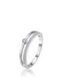 thumb 925 Sterling Silver Cubic Zirconia Geometric Minimalist Stackable Ring 0