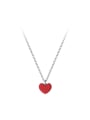 thumb 925 Sterling Silver Enamel Heart Minimalist Necklace 3
