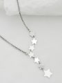 thumb Vintage Sterling Silver With Platinum Plated Simplistic Star Necklaces 4