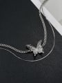 thumb Stainless steel Acrylic Butterfly Hip Hop Multi Strand Necklace 2