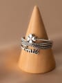 thumb 925 Sterling Silver Flower Vintage Stackable Ring 0