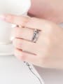 thumb 925 Sterling Silver Letter Vintage Stackable Ring 2