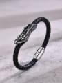 thumb Stainless steel Artificial Leather Dragon Hand Hip Hop Band Bangle 3