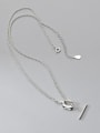 thumb 925 Sterling Silver Geometric Minimalist Bead  Chain Necklace 0