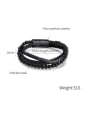 thumb Titanium Steel Artificial Leather Weave Hip Hop Strand Bracelet 4