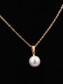 thumb Titanium Imitation Pearl White Round Minimalist Choker Necklace 0