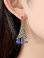 thumb Copper Cubic Zirconia Multi Color Bell Ethnic Earring 1