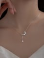 thumb 925 Sterling Silver Shell Moon Minimalist Lariat Necklace 2