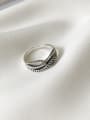 thumb 925 Sterling Silver Rope Twist  Vintage Free Size Midi Ring 2