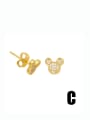 thumb Brass Cubic Zirconia Geometric Cute Stud Earring 3