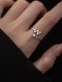 thumb 925 Sterling Silver Cubic Zirconia Letter Minimalist Band Ring 2