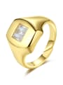 thumb Brass Rhinestone Geometric Minimalist Band Ring 0