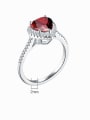 thumb 925 Sterling Silver Cubic Zirconia Heart Classic Band Ring 2
