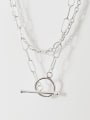 thumb 925 Sterling Silver Geometric Minimalist Hollow Chain Necklace 0