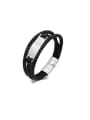 thumb Stainless steel Artificial Leather Geometric Hip Hop Set Bangle 0