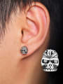 thumb Titanium Steel Rhinestone Skull Vintage Stud Earring 1