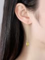 thumb Brass Cubic Zirconia Tassel Dainty Threader Earring 1