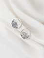 thumb 925 Sterling Silver Round Vintage  asymmetric Stud Earring 0