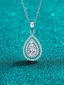 thumb 925 Sterling Silver Moissanite Water Drop Dainty Necklace 0