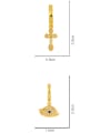 thumb Brass Cubic Zirconia Cross Ethnic Huggie Earring 2