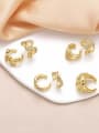 thumb Brass Cubic Zirconia Geometric Hip Hop Clip Earring 2