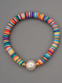 thumb Stainless steel Multi Color Polymer Clay Geometric Bohemia Stretch Bracelet 2