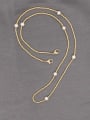 thumb Stainless steel Imitation Pearl Round Bohemia Hand-woven Necklace 0