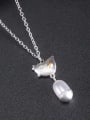 thumb 925 Sterling Silver Freshwater Pearl Bird Vintage Necklace 1