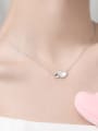 thumb 925 Sterling Silver Micro setting shell Double Heart Necklace 1